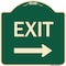 Signmission Designer Series-Exit With Right Arrow, Green Heavy-Gauge Aluminum, 18" H, 18" L, G-1818-9842 A-DES-G-1818-9842 - alternate 1